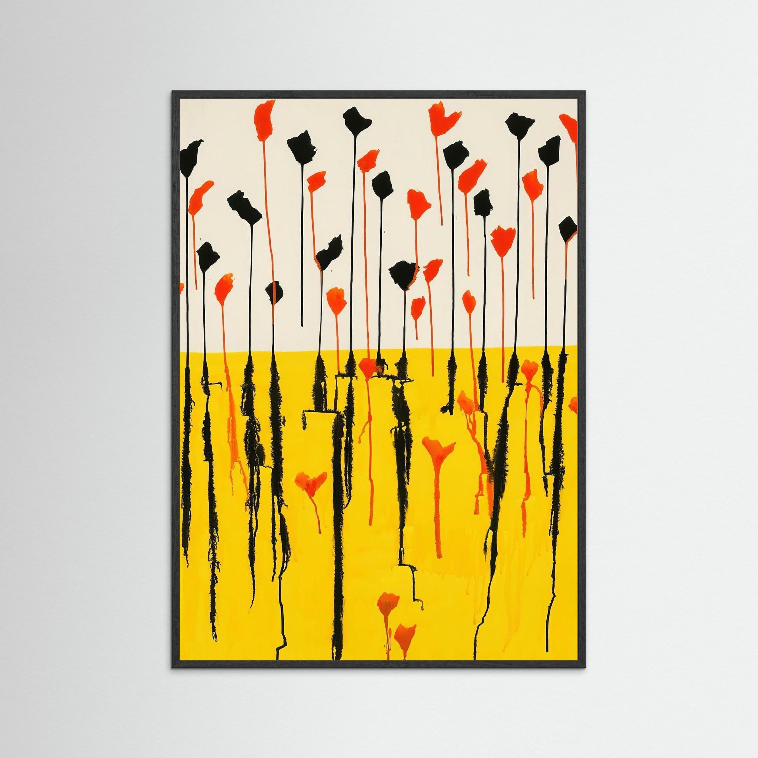 Torch Poppies — Yellow wall art print, Giclee high quality finish