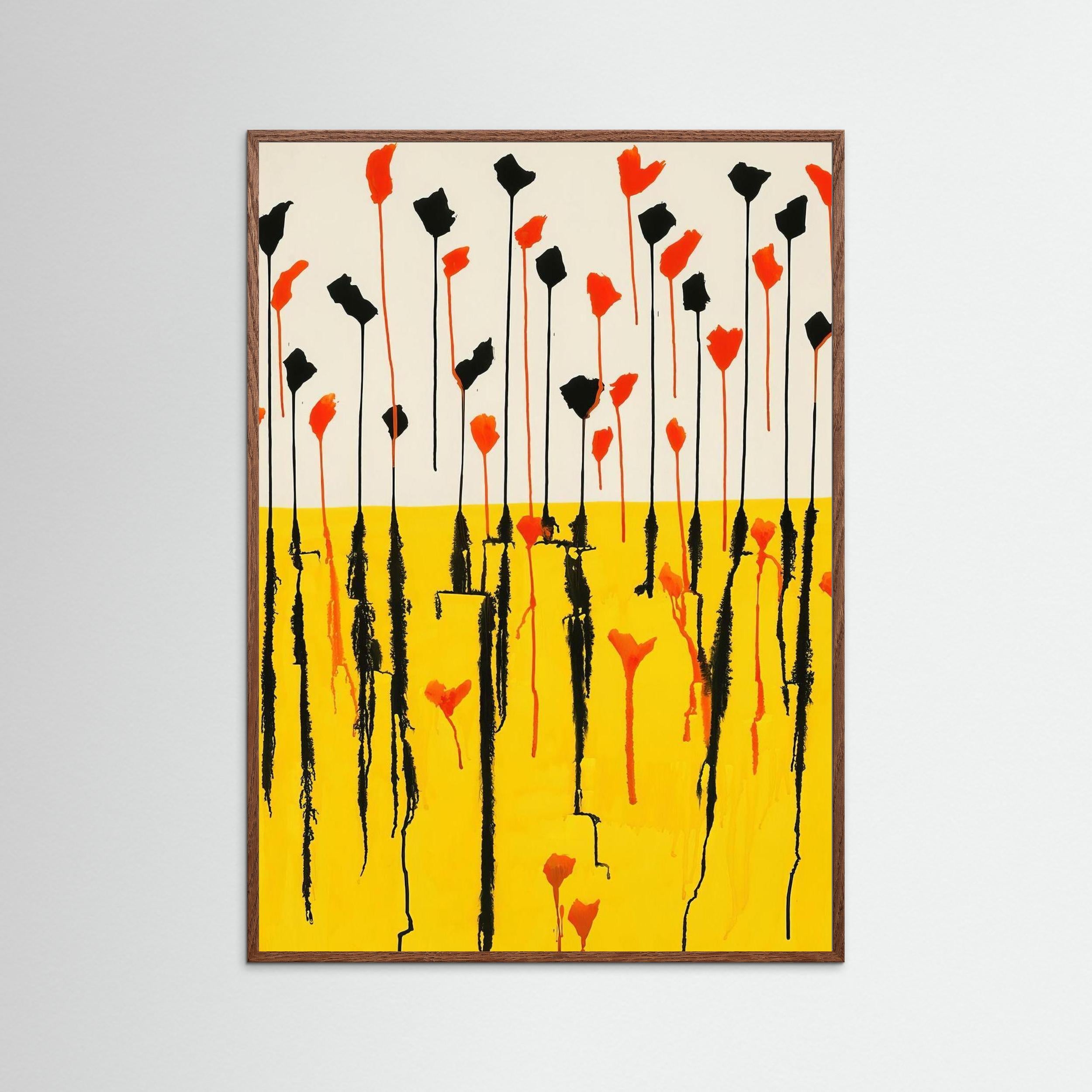 Torch Poppies — Yellow wall art print, Giclee high quality finish