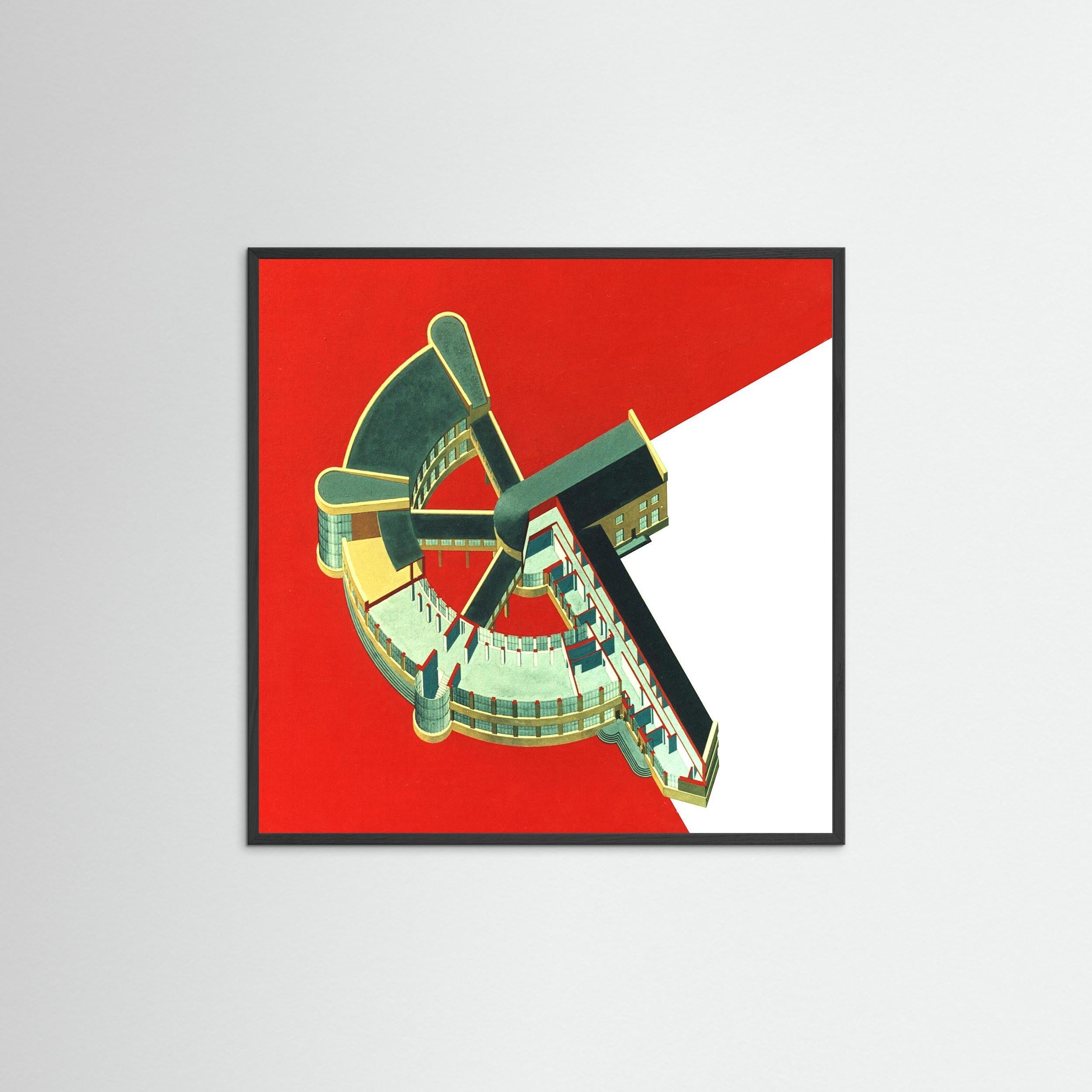 Bauhaus Architecture - Giclee Art Print semi circle building