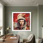 Silent Orbit – Retro Astronaut Collage Wall Art Print