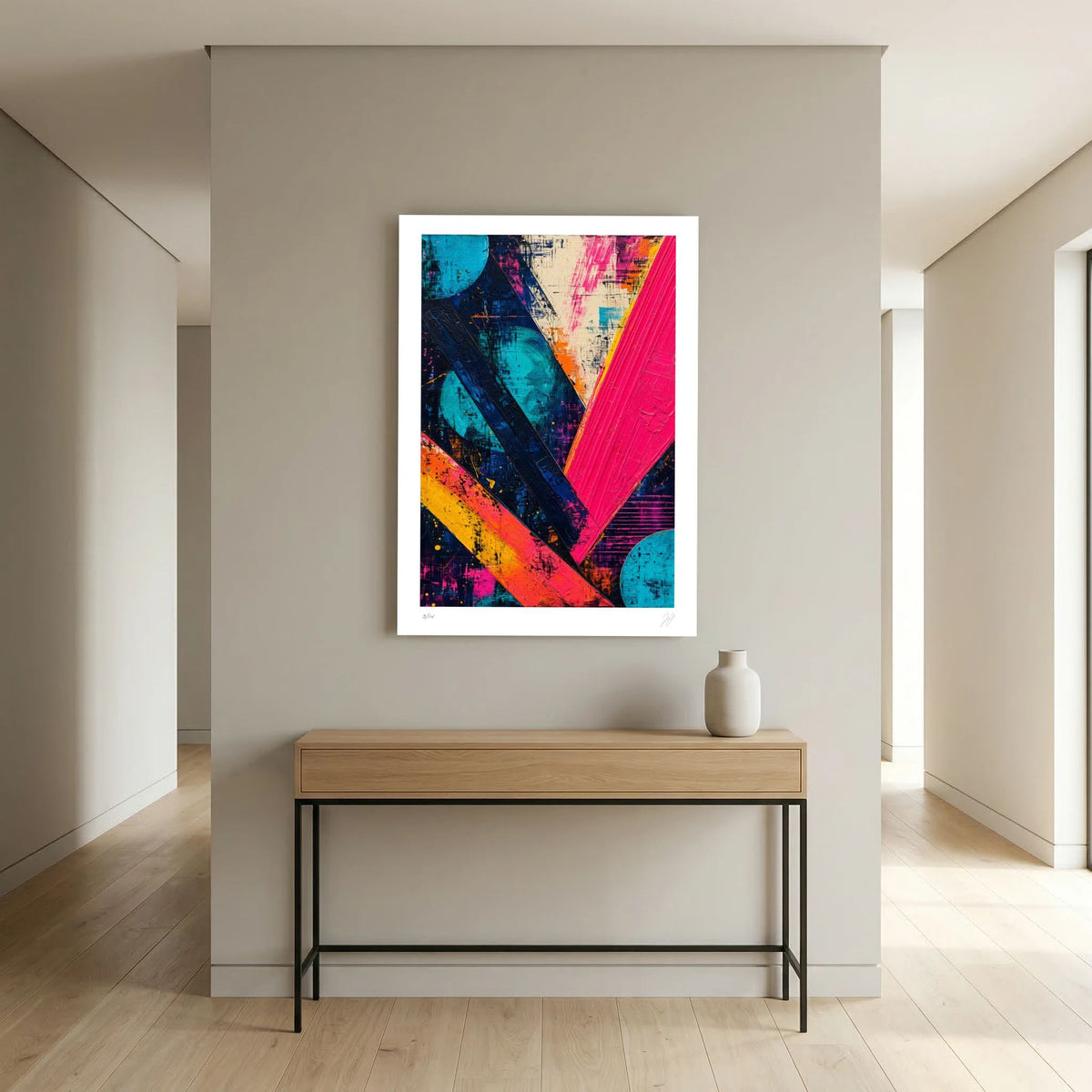 Crossed Lines – Colourful Geometric Abstract Art Print