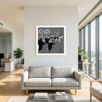 Ghost Type – Black & White Abstract Urban Wall Art Print