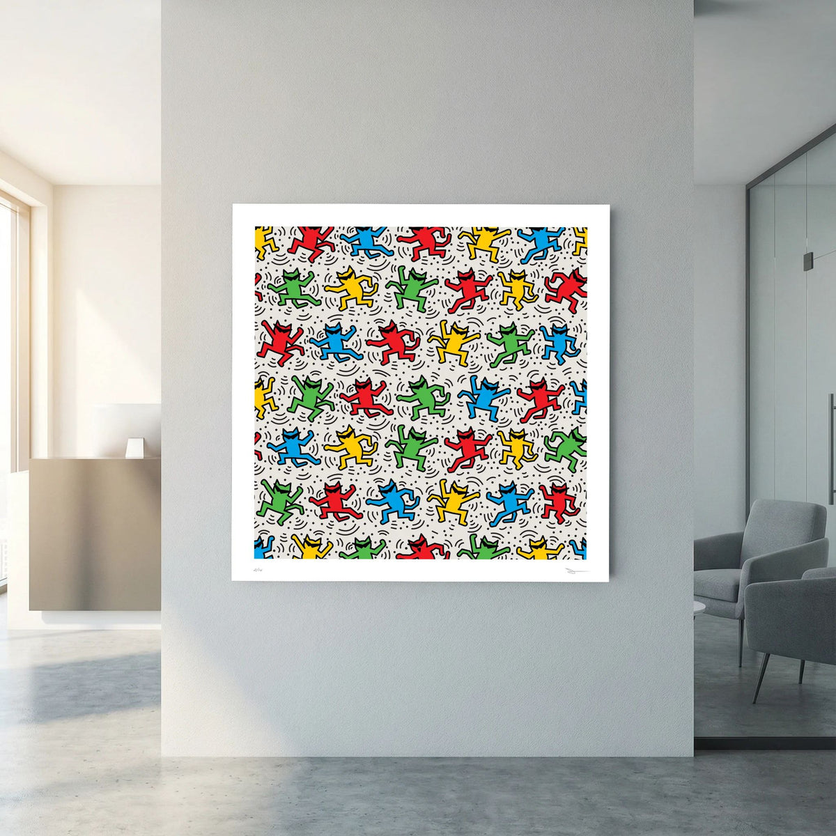Cool Cats – Colourful Dancing Cat Pop Art Print