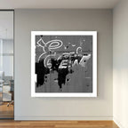 Ghost Type – Black & White Abstract Urban Wall Art Print