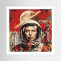Silent Orbit – Retro Astronaut Collage Wall Art Print
