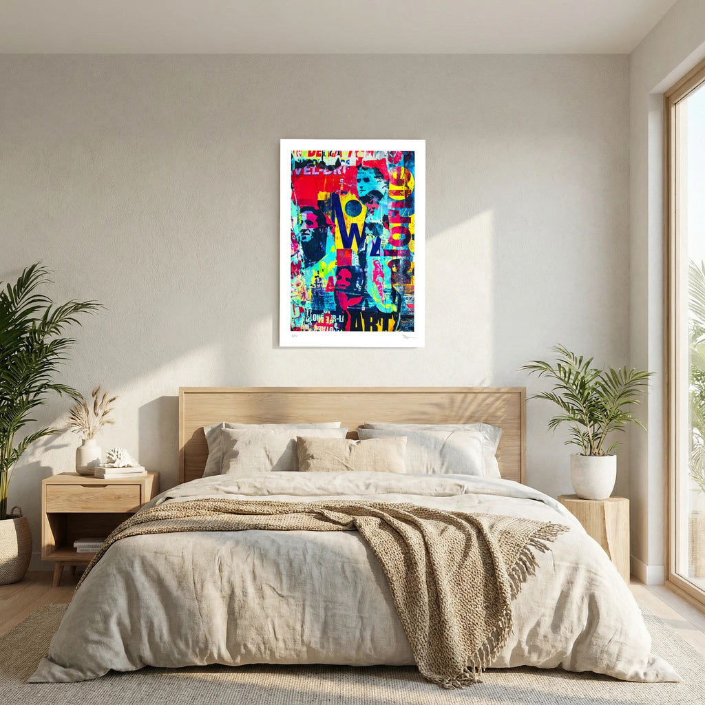 Visual Overload – Colourful Abstract Typography Collage Wall Art