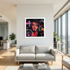 Beautiful Damage – Colourful Grunge Portrait Wall Art Print