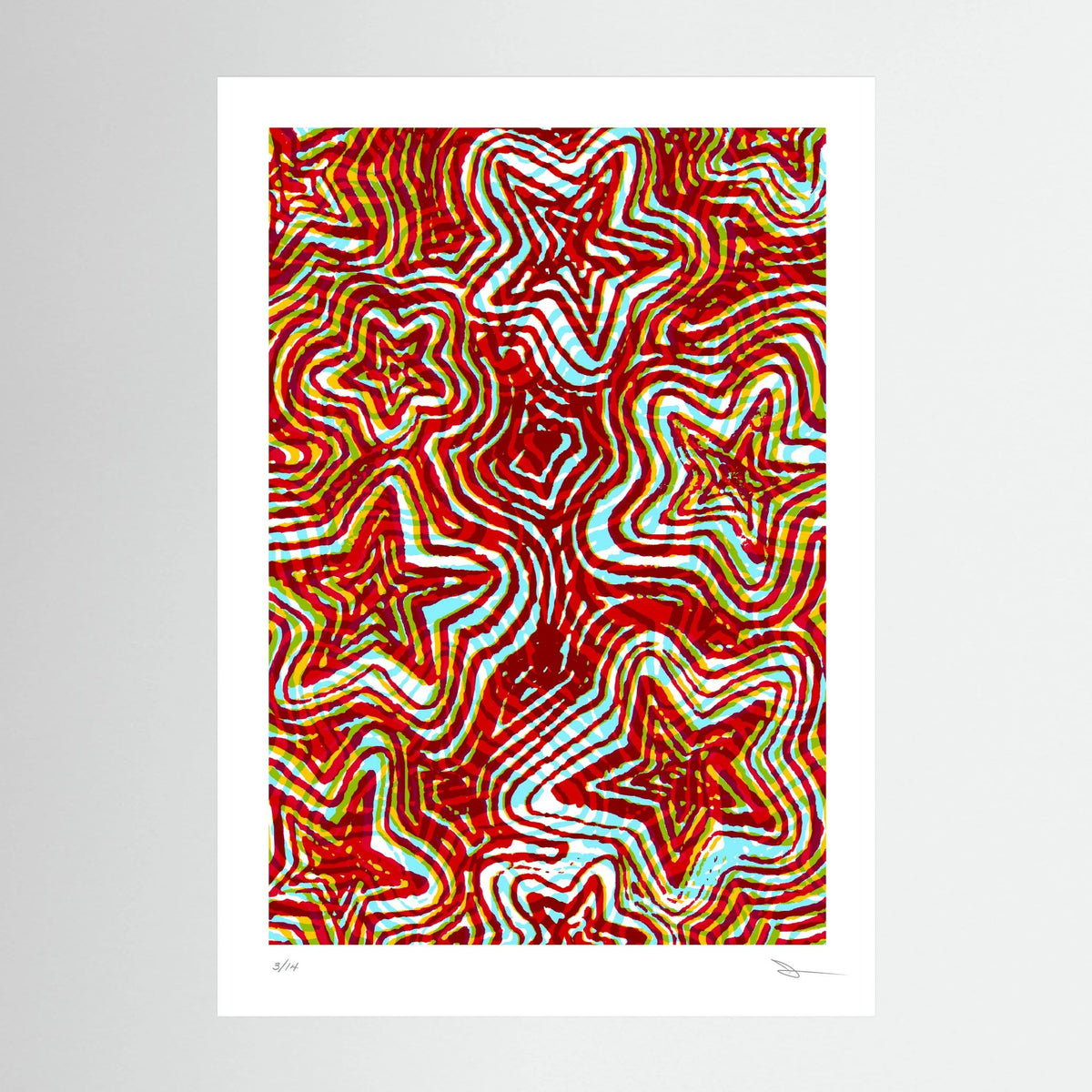 Star Waves – Colourful Psychedelic Abstract Wall Art Print