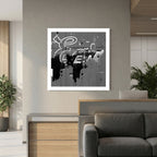 Ghost Type – Black & White Abstract Urban Wall Art Print