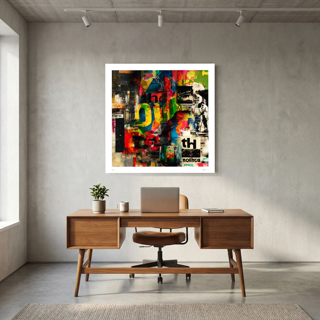 Cut & Paste – Colourful Abstract Collage Wall Art Print