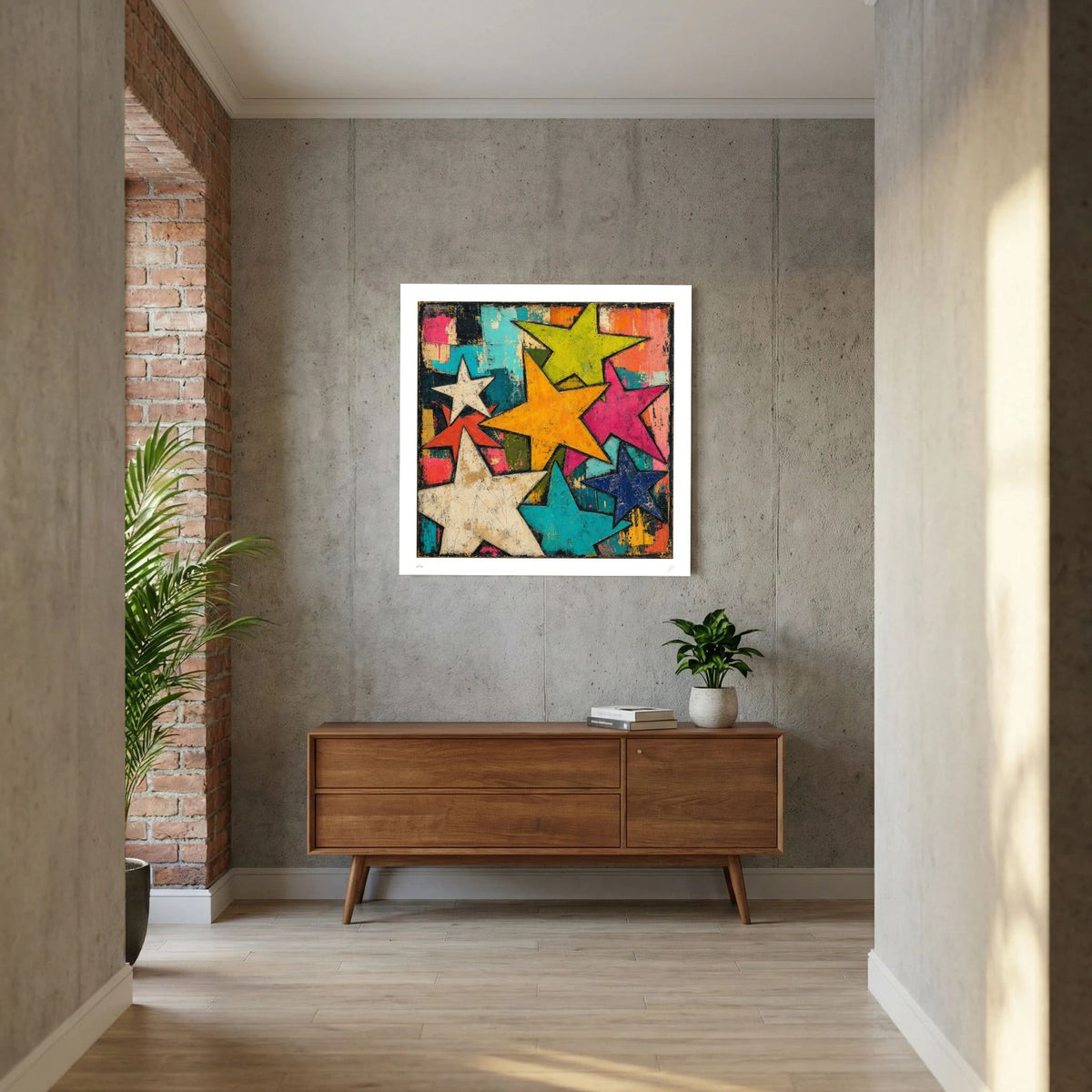 Starstruck – Colourful Abstract Star Street Art Print