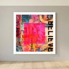 Hot Block – Pink Abstract Collage Wall Art Print