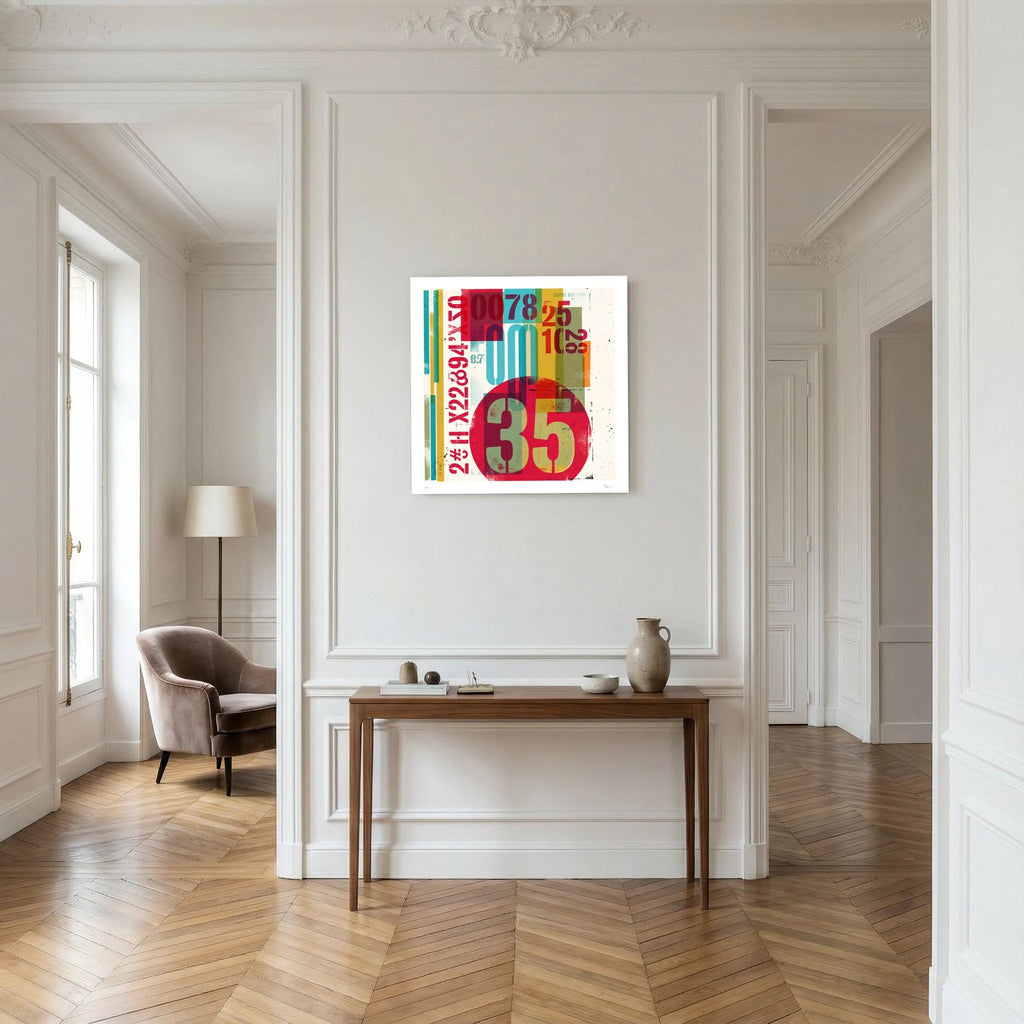 Thirty Five – Retro Typography Abstract Art Print