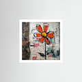 Concrete Bloom - Urban Flower Wall Art Print – Street Art Inspired Floral Poster, Contemporary Graffiti Decor