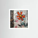 Concrete Bloom - Urban Flower Wall Art Print – Street Art Inspired Floral Poster, Contemporary Graffiti Decor