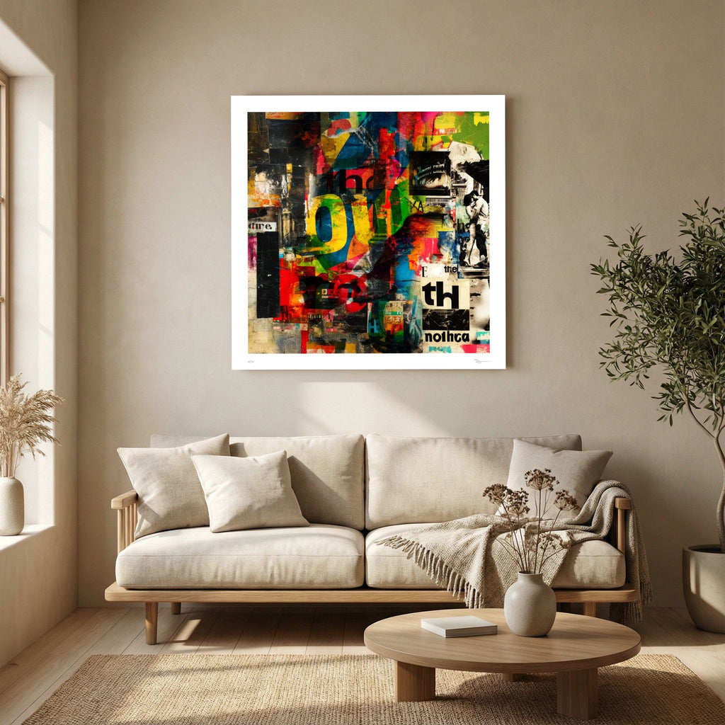 Cut & Paste – Colourful Abstract Collage Wall Art Print