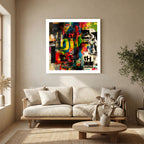 Cut & Paste – Colourful Abstract Collage Wall Art Print