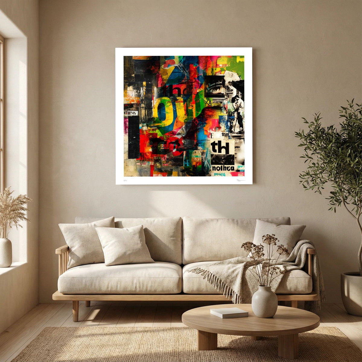 Cut & Paste – Colourful Abstract Collage Wall Art Print