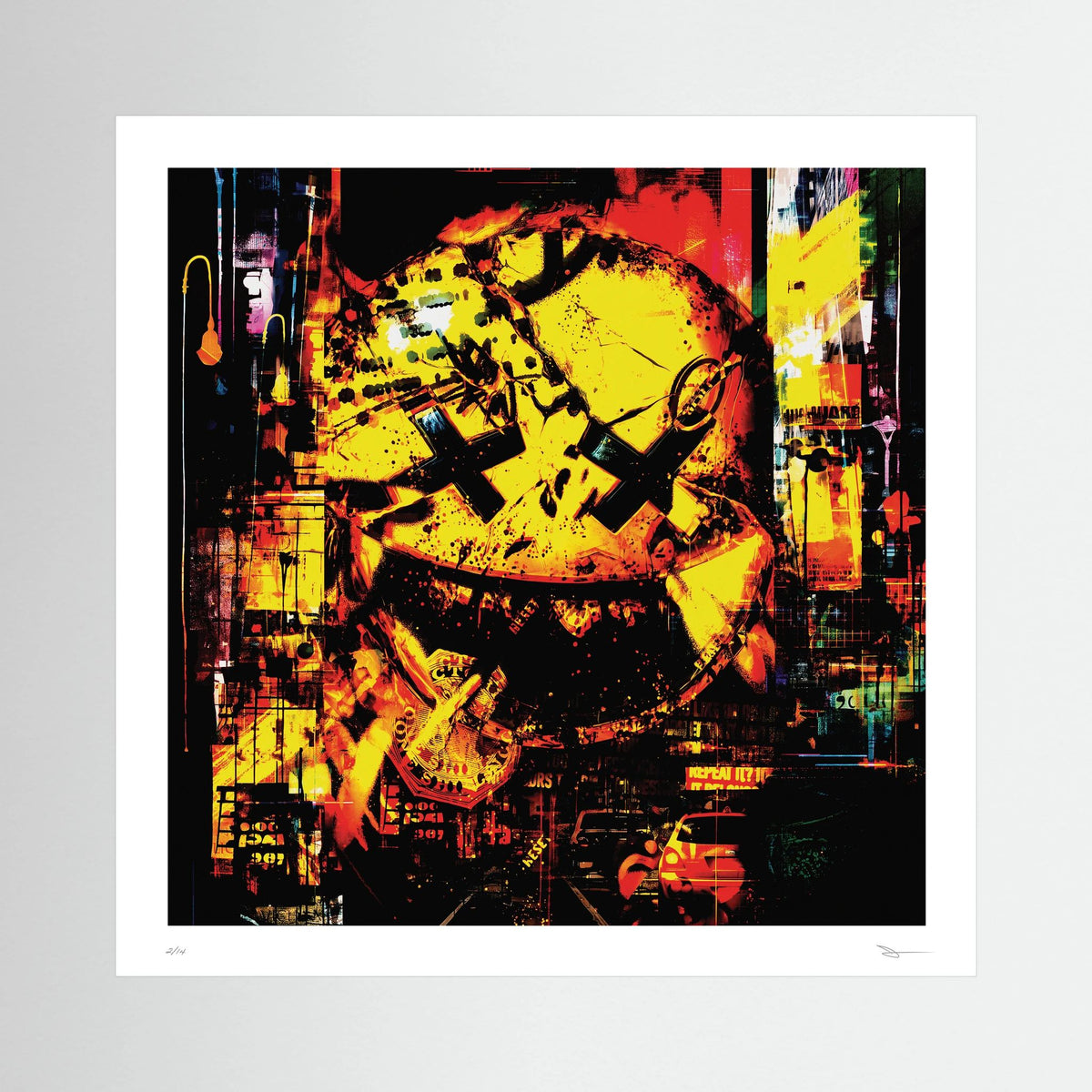 Dead Happy – Yellow Smiley Urban Pop Art Wall Print