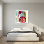 Thirty Five – Retro Typography Abstract Art Print
