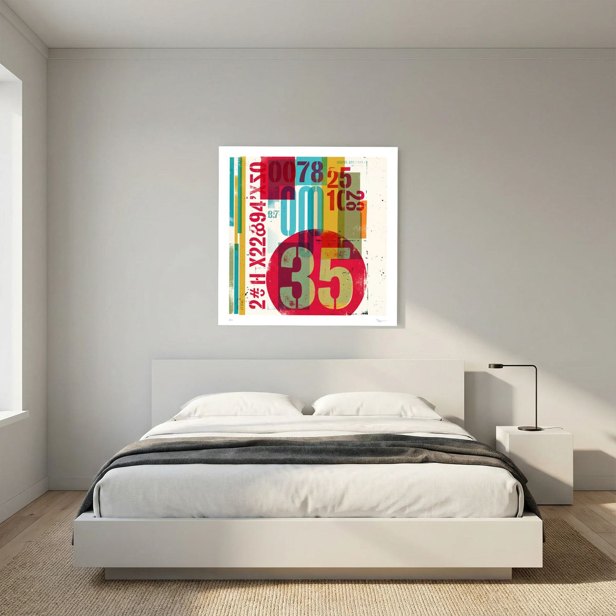 Thirty Five – Retro Typography Abstract Art Print