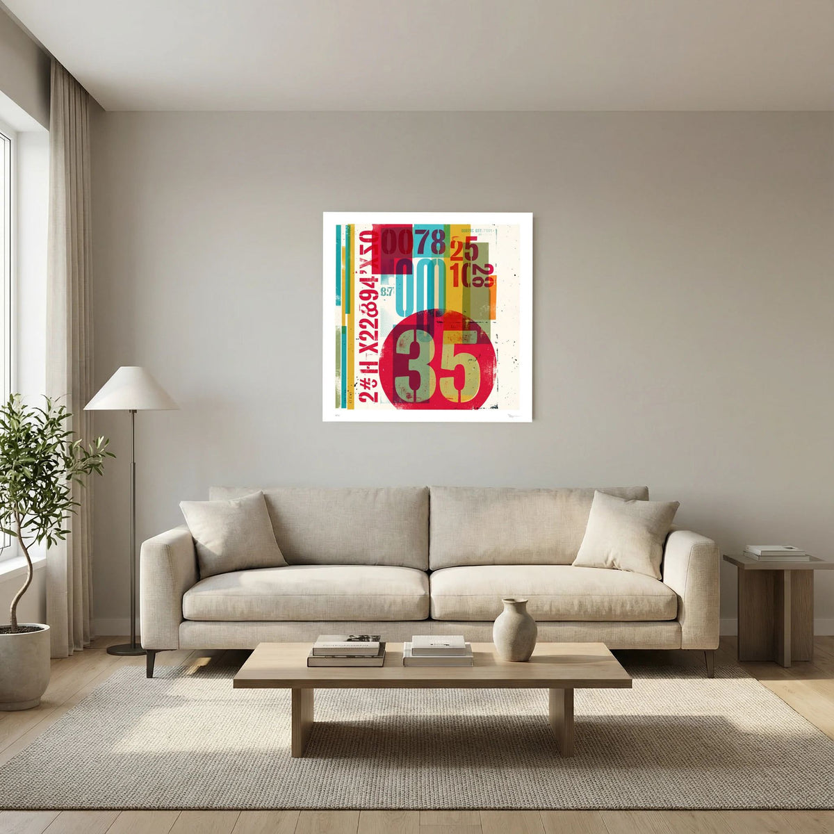 Thirty Five – Retro Typography Abstract Art Print