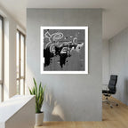 Ghost Type – Black & White Abstract Urban Wall Art Print