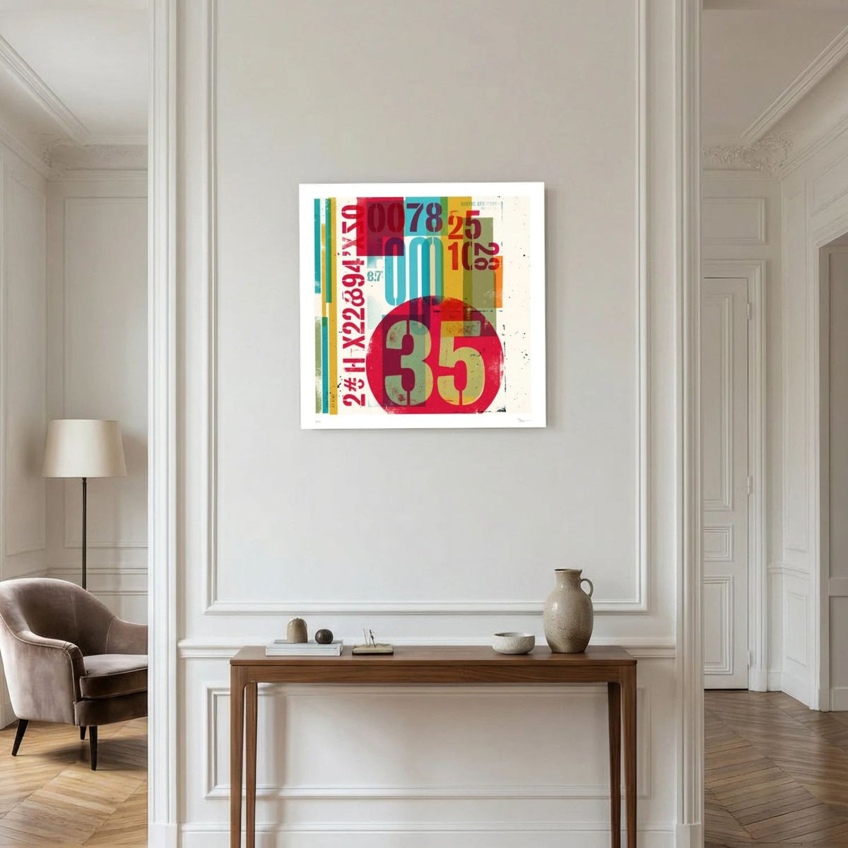 Thirty Five – Retro Typography Abstract Art Print