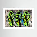 Trigger Happy – Neon Green Cowgirl Graffiti Wall Art Print