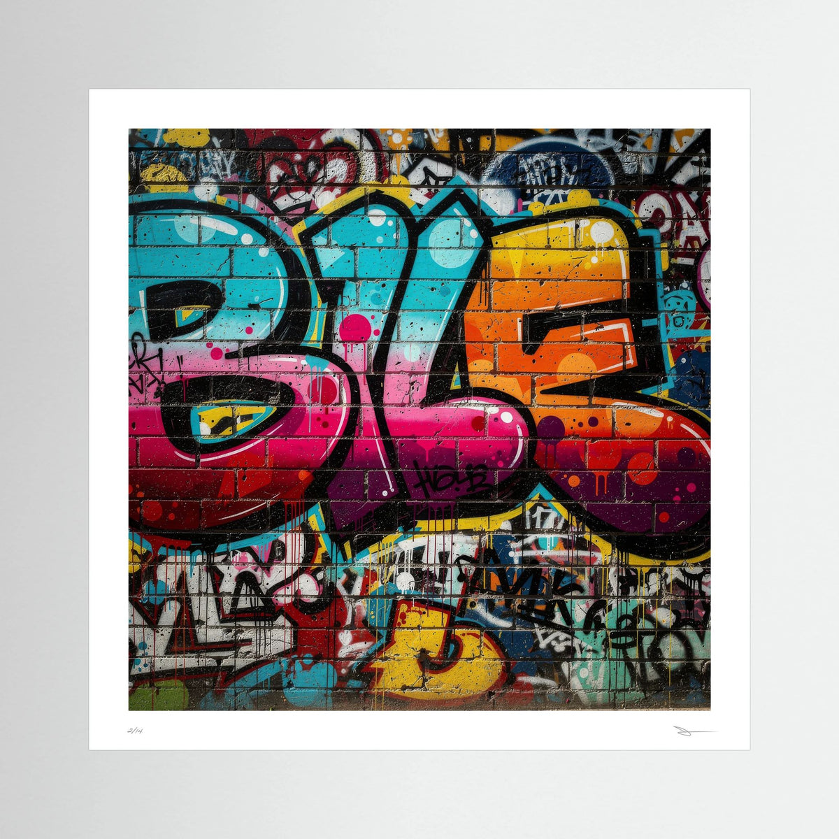 Jibber – Colourful Urban Graffiti Street Art Print