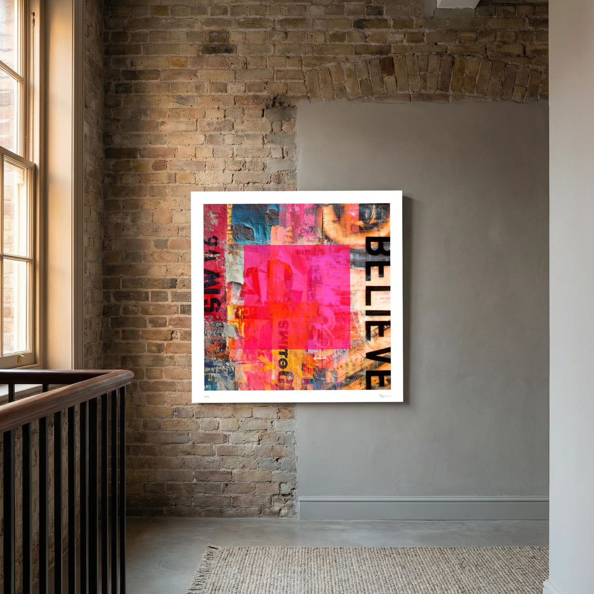 Hot Block – Pink Abstract Collage Wall Art Print