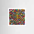 Colourful Street Art Print – Dancing Figure Graffiti Poster, Bold Urban Wall Art