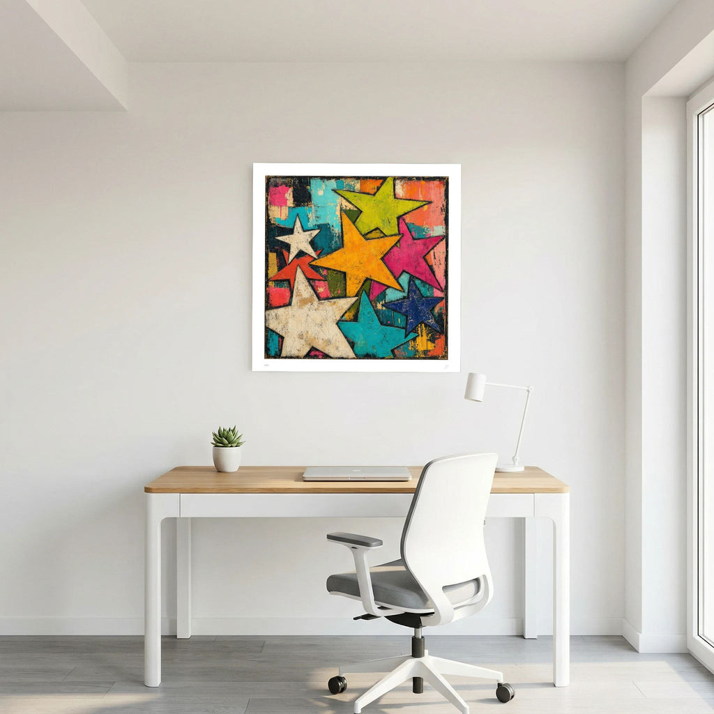 Starstruck – Colourful Abstract Star Street Art Print