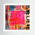 Hot Block – Pink Abstract Collage Wall Art Print