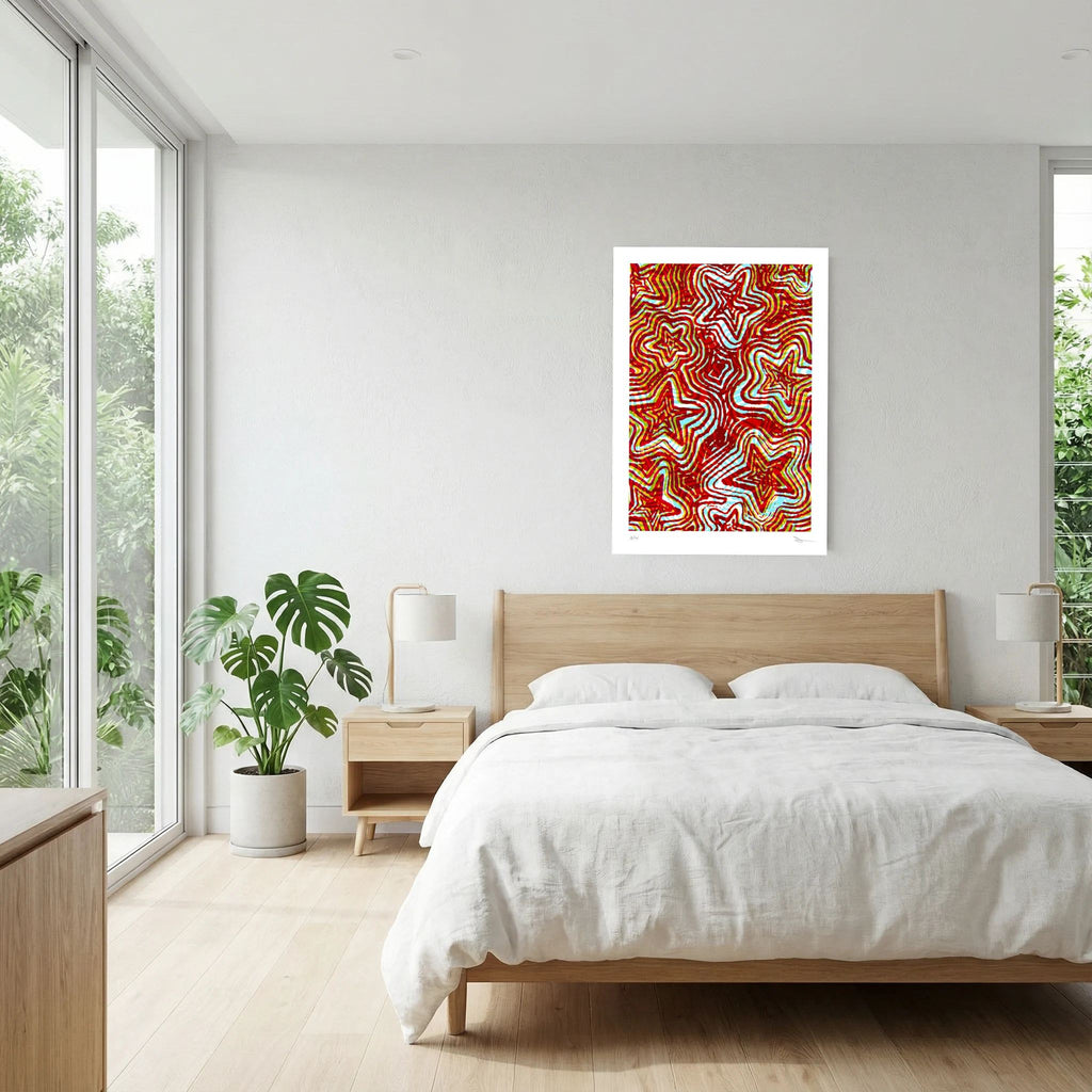 Star Waves – Colourful Psychedelic Abstract Wall Art Print