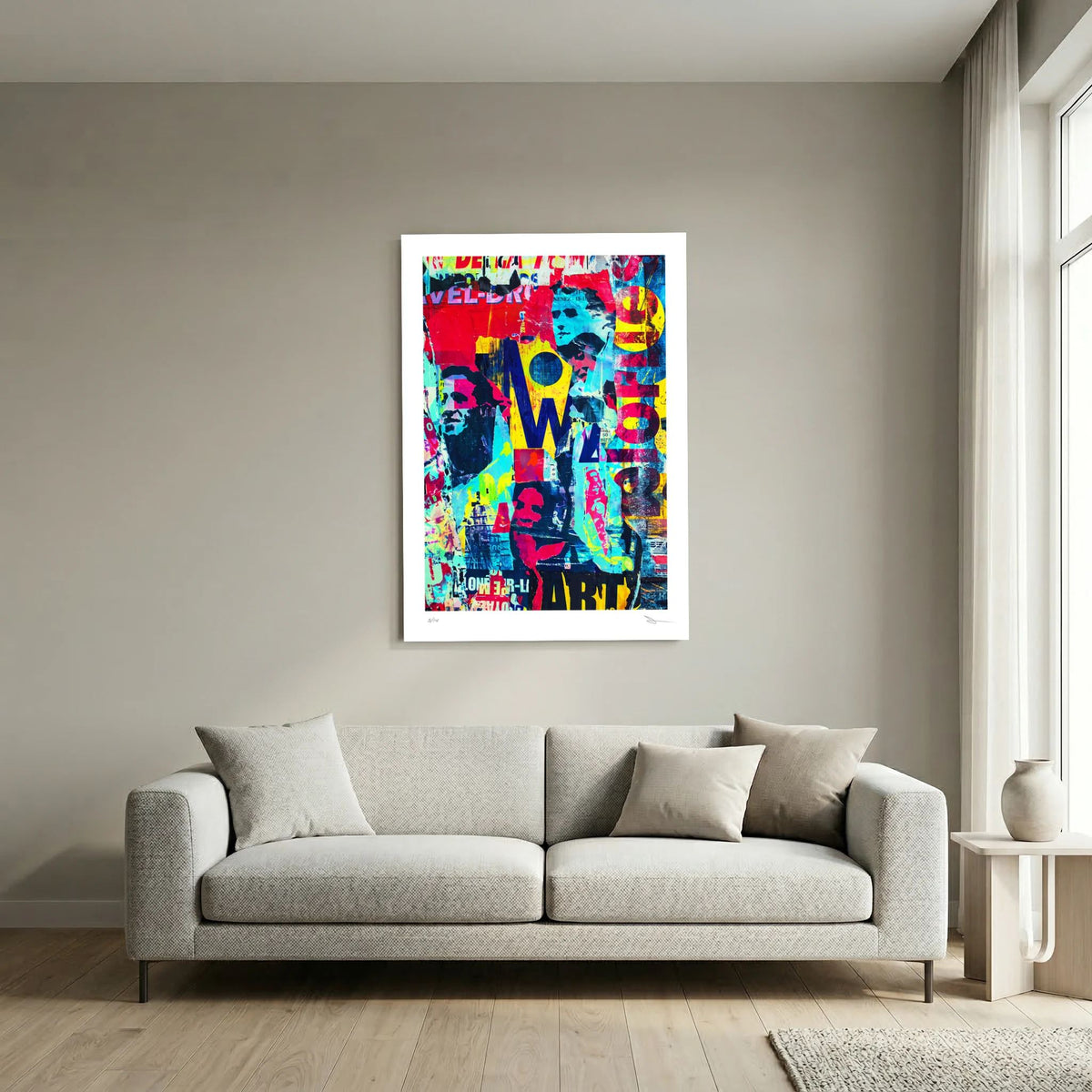Visual Overload – Colourful Abstract Typography Collage Wall Art