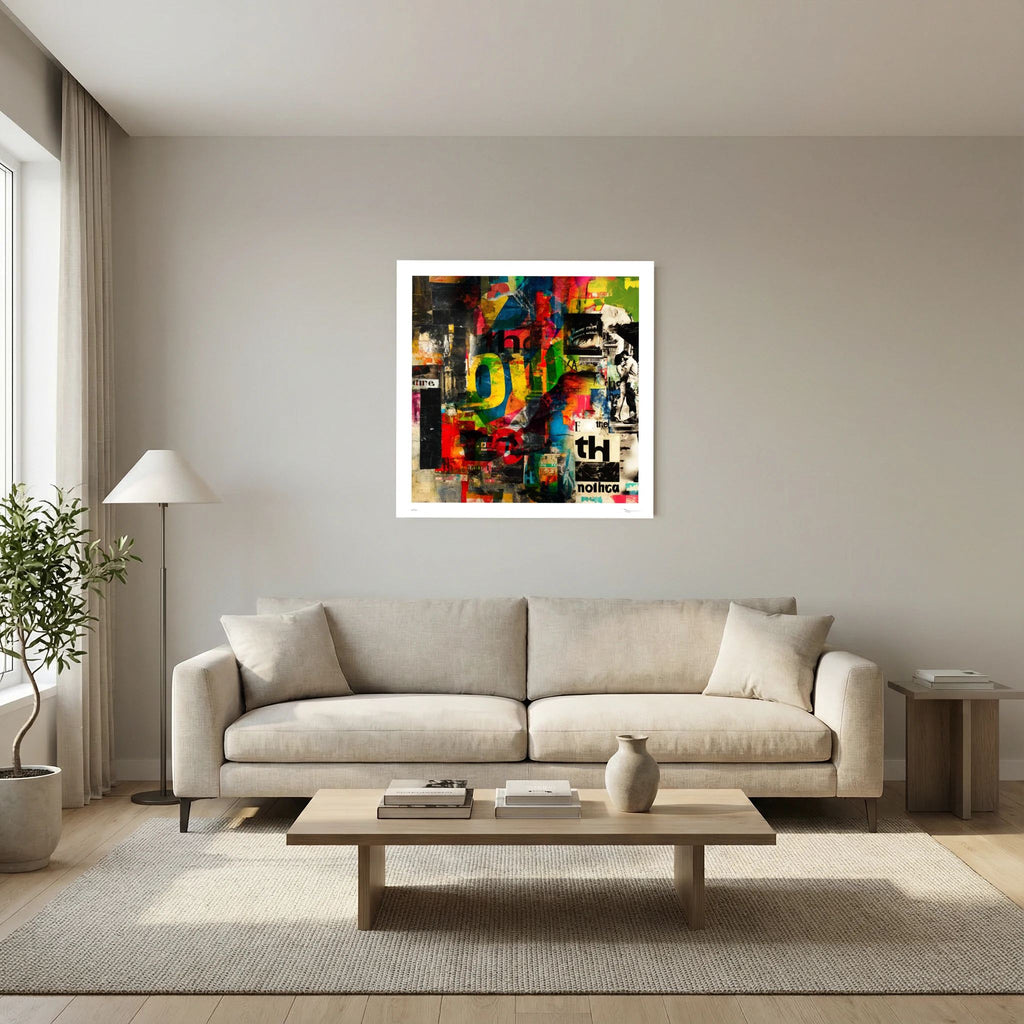 Cut & Paste – Colourful Abstract Collage Wall Art Print