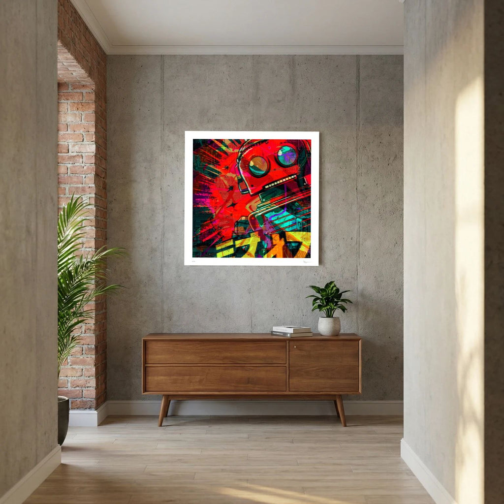 Machine Rush – Colourful Robot Urban Street Art Print