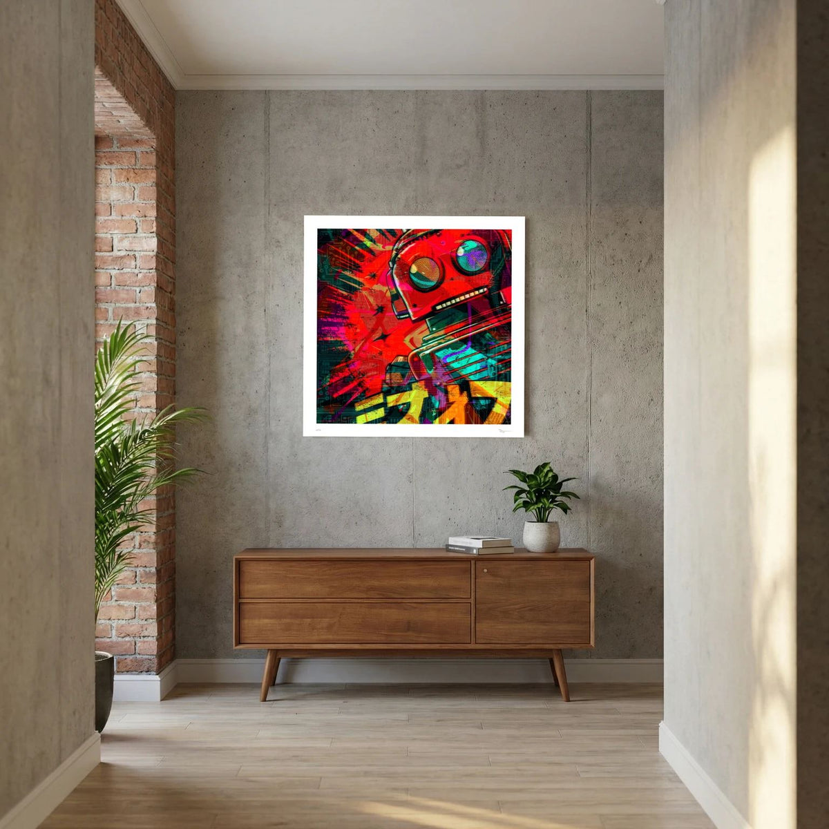 Machine Rush – Colourful Robot Urban Street Art Print
