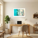 Broken Headlines – Turquoise Abstract Typography Collage Wall Art