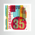 Thirty Five – Retro Typography Abstract Art Print