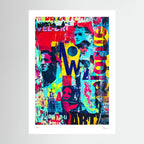Visual Overload – Colourful Abstract Typography Collage Wall Art