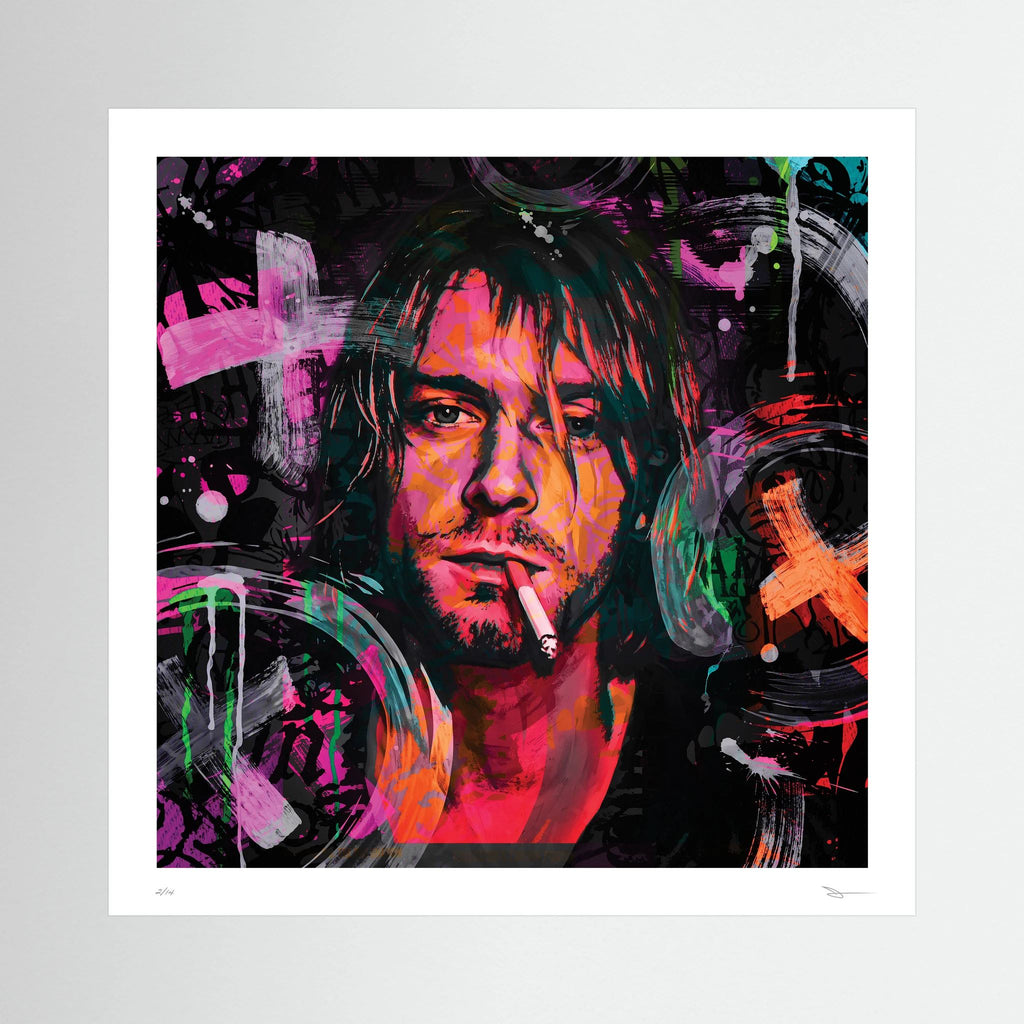 Beautiful Damage – Colourful Grunge Portrait Wall Art Print