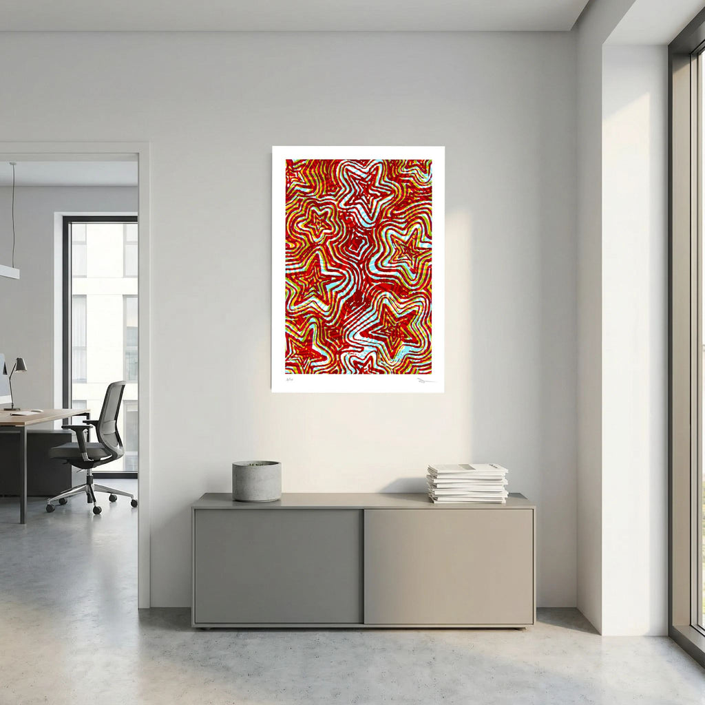 Star Waves – Colourful Psychedelic Abstract Wall Art Print