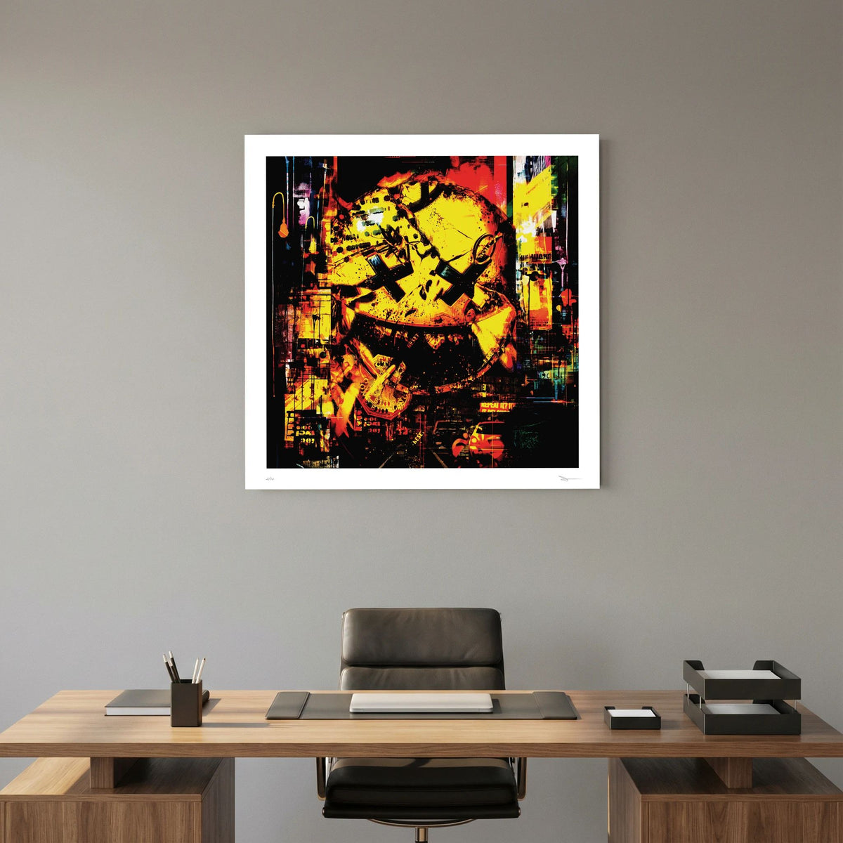 Dead Happy – Yellow Smiley Urban Pop Art Wall Print