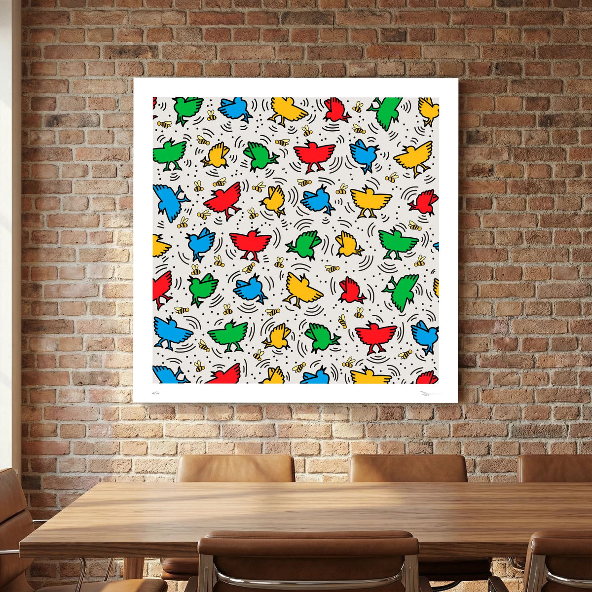 Birds & Bees – Colourful Bird Pop Art Print