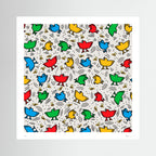 Birds & Bees – Colourful Bird Pop Art Print
