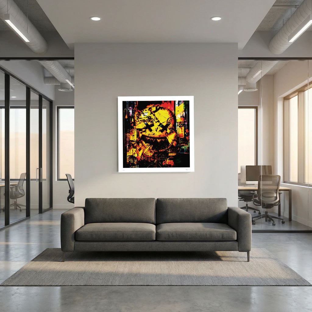 Dead Happy – Yellow Smiley Urban Pop Art Wall Print