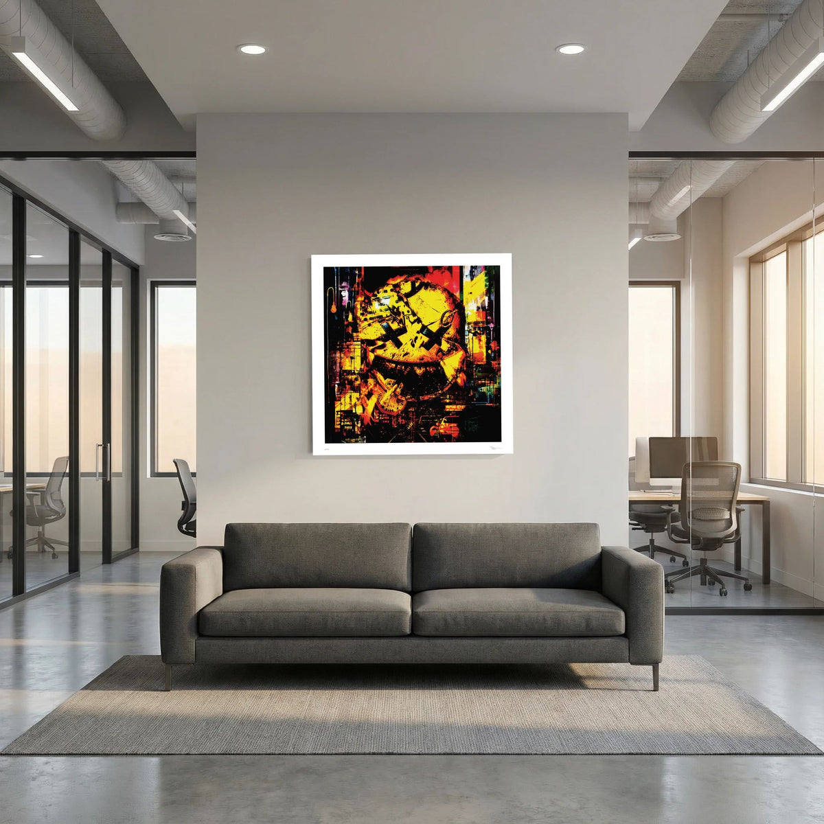 Dead Happy – Yellow Smiley Urban Pop Art Wall Print