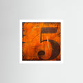 Marker Five - Abstract Number Wall Art – Contemporary Graphic Print, Modern Orange Statement Poster